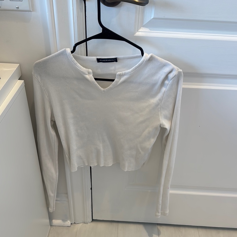 Brandy melville White Long Sleeve Top